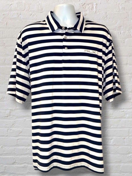 RLX Ralph Lauren Other - RLX Ralph Lauren XXL Navy White Stripe Golf Polo Performance Stretch